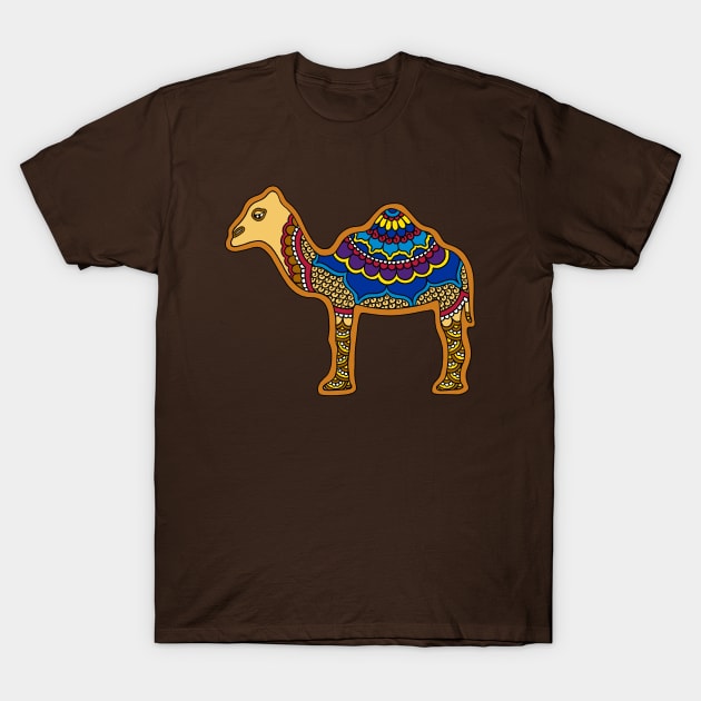 Colorful Henna Camel T-Shirt by HLeslie Design